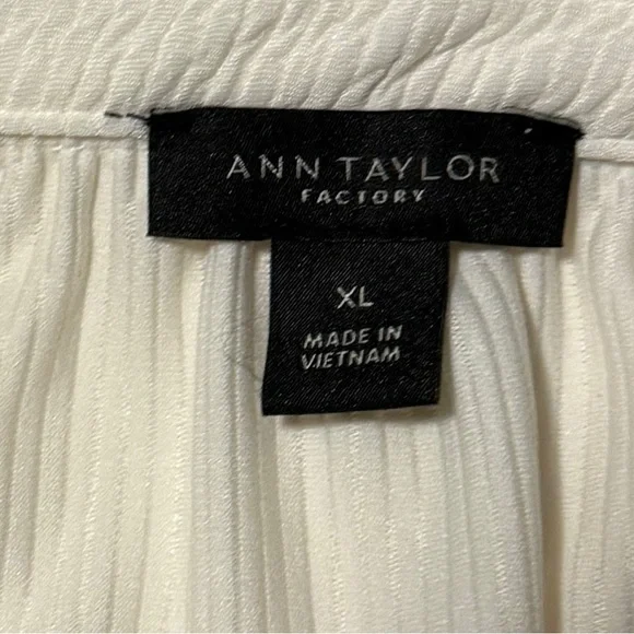 Ann Taylor Off-White Ruffle Neck Sleeveless Top - Picture 3 of 6